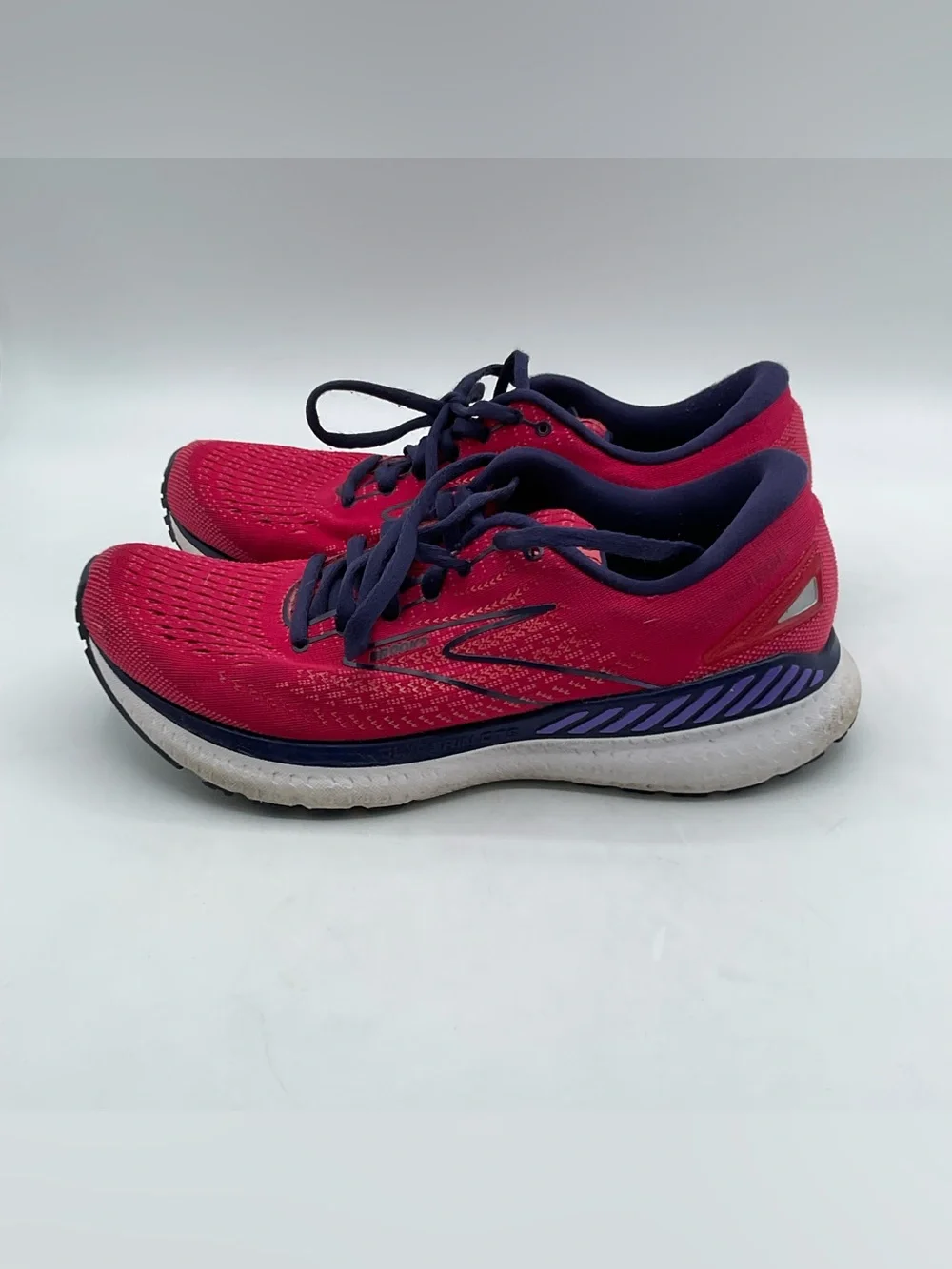 Brooks Glycerin GTS 20 Women’s Size 9 B Running Shoes Pink Navy Support